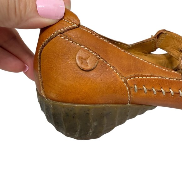 PIKOLINOS Mary Jane Leather Square Toe Slip-on Tan women's shoes size 37 / 7 - Picture 5 of 10